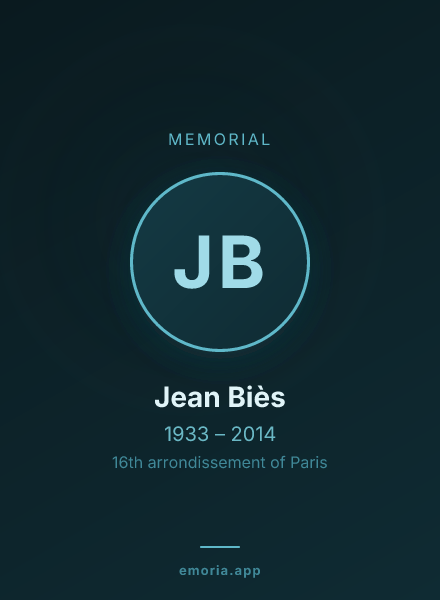 Memorial portrait of Jean Biès