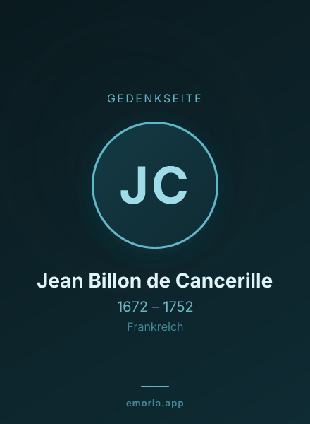 Gedenkportrait von Jean Billon de Cancerille