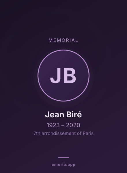 Memorial portrait of Jean Biré