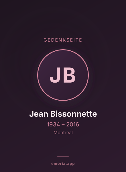 Gedenkportrait von Jean Bissonnette