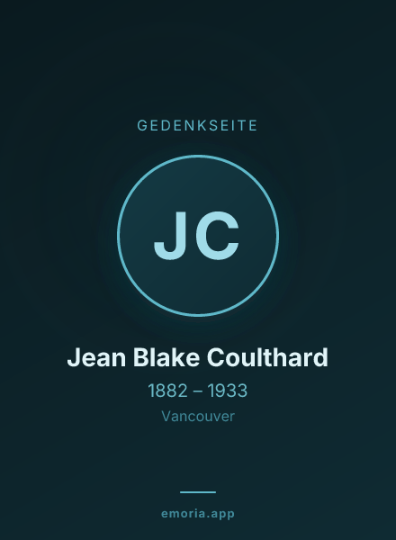 Gedenkportrait von Jean Blake Coulthard