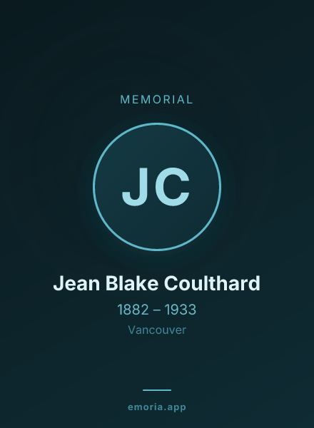 Memorial portrait of Jean Blake Coulthard