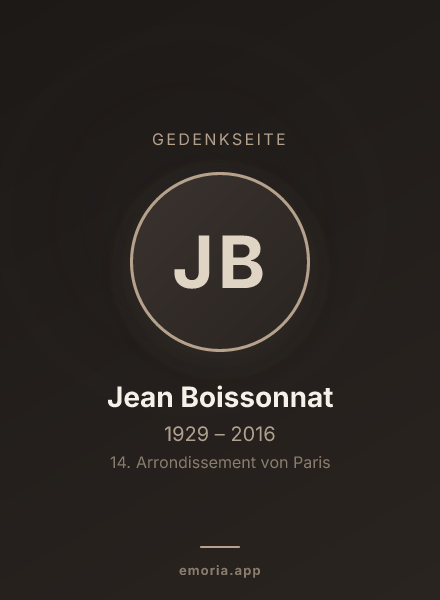 Gedenkportrait von Jean Boissonnat