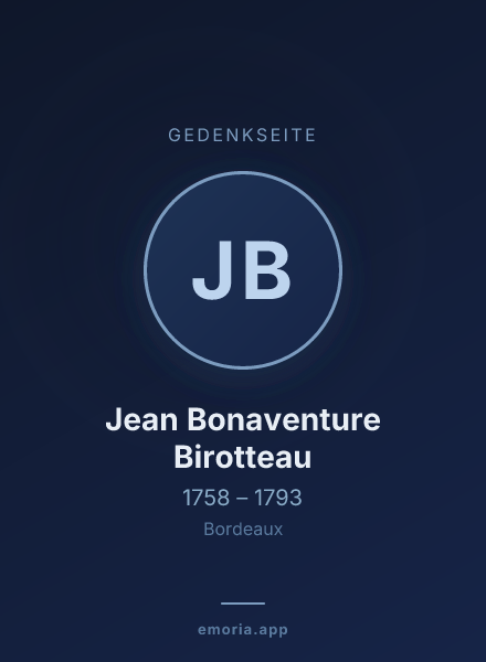 Gedenkportrait von Jean Bonaventure Birotteau