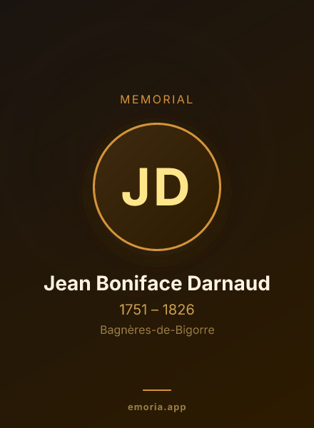 Memorial portrait of Jean Boniface Darnaud