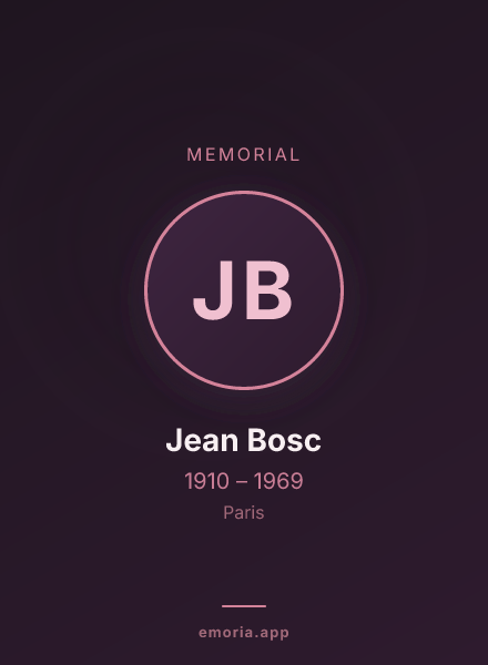 Memorial portrait of Jean Bosc