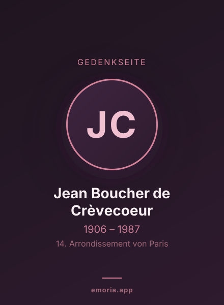 Gedenkportrait von Jean Boucher de Crèvecoeur