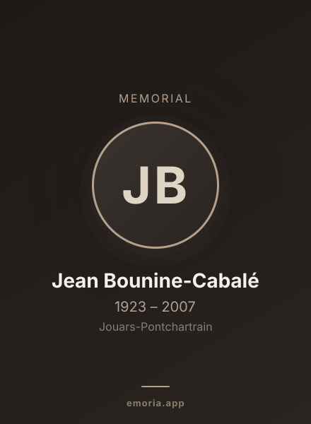 Memorial portrait of Jean Bounine-Cabalé