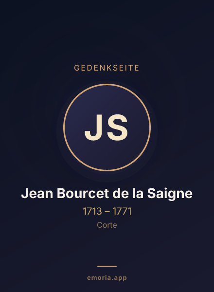 Gedenkportrait von Jean Bourcet de la Saigne