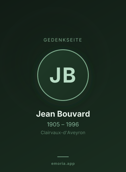 Gedenkportrait von Jean Bouvard