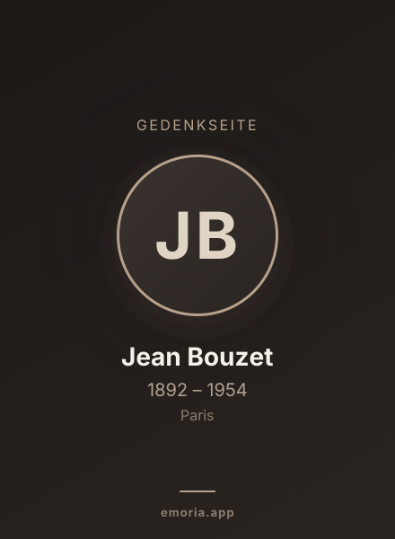 Gedenkportrait von Jean Bouzet