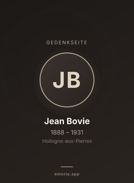 Gedenkportrait von Jean Bovie
