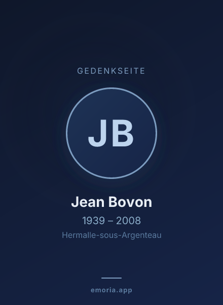 Gedenkportrait von Jean Bovon