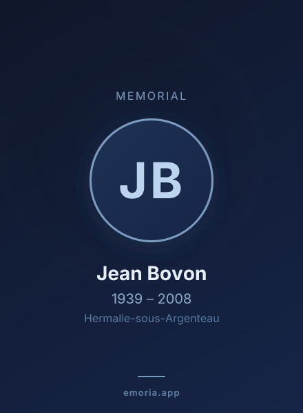 Memorial portrait of Jean Bovon