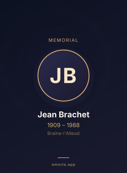 Memorial portrait of Jean Brachet