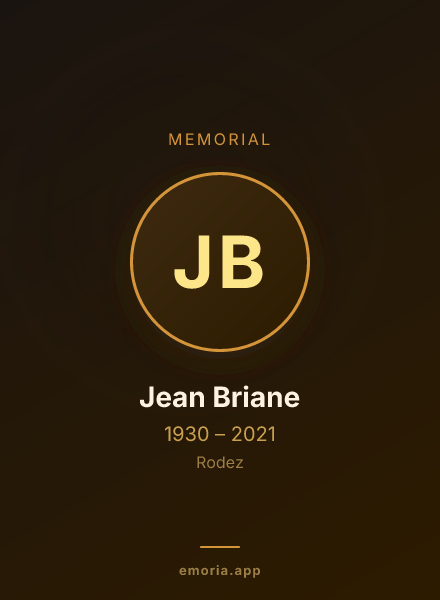 Memorial portrait of Jean Briane