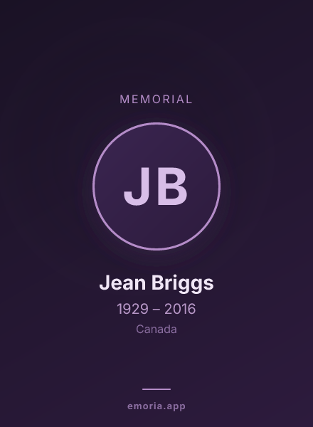 Memorial portrait of Jean Briggs