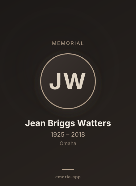 Memorial portrait of Jean Briggs Watters