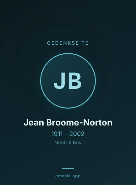 Gedenkportrait von Jean Broome-Norton