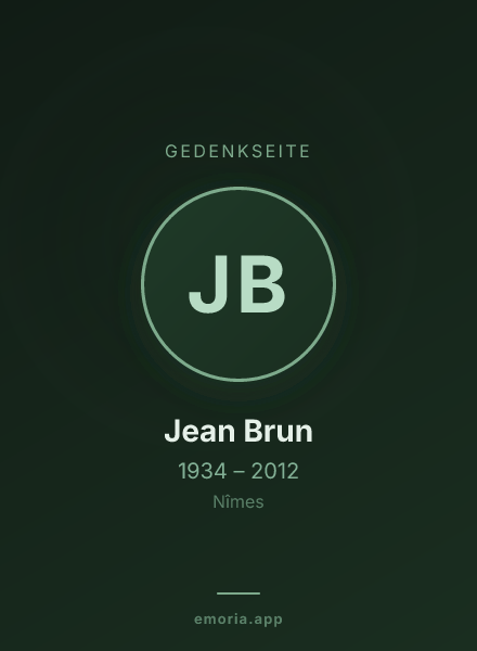 Gedenkportrait von Jean Brun