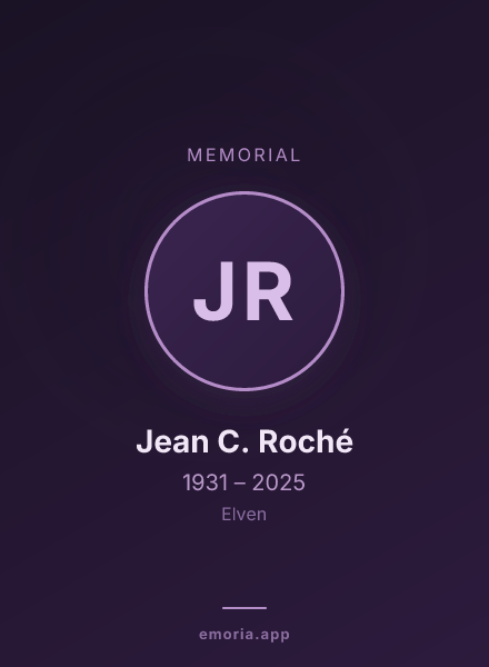 Memorial portrait of Jean C. Roché