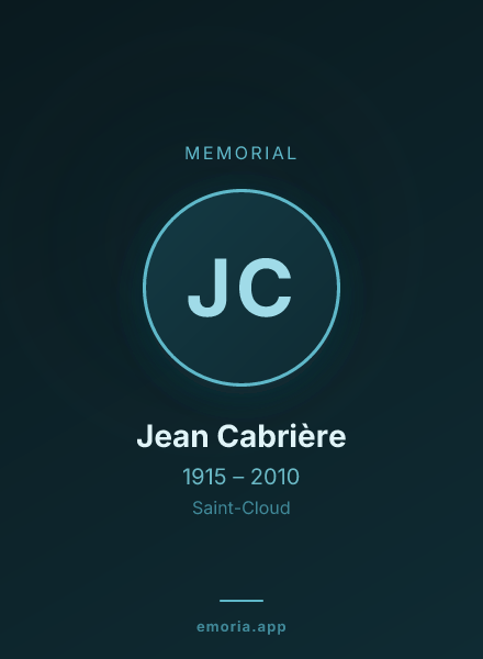 Memorial portrait of Jean Cabrière