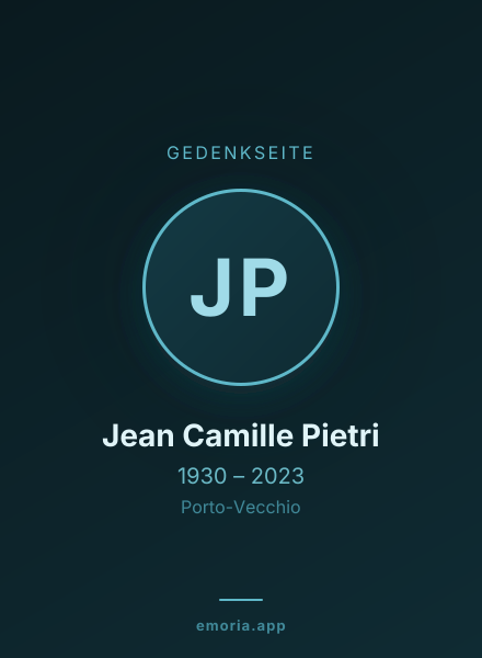 Gedenkportrait von Jean Camille Pietri
