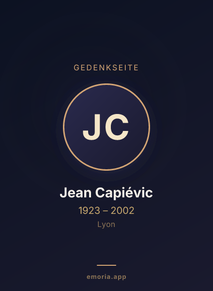 Gedenkportrait von Jean Capiévic