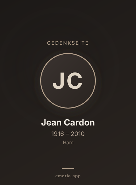 Gedenkportrait von Jean Cardon