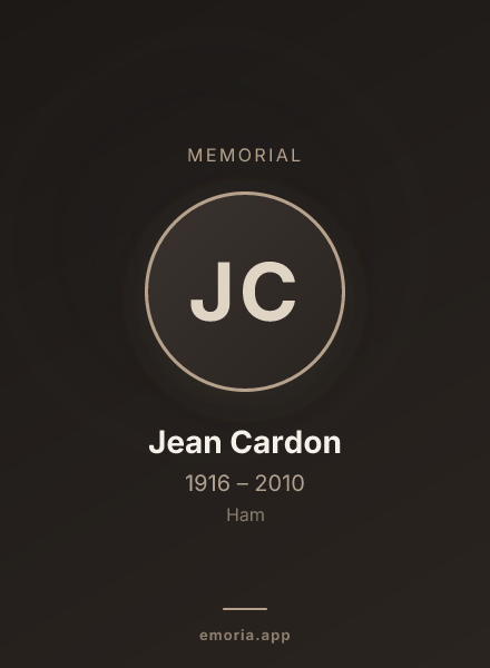 Memorial portrait of Jean Cardon