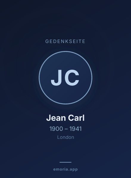 Gedenkportrait von Jean Carl