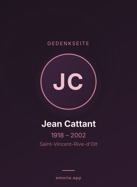 Gedenkportrait von Jean Cattant