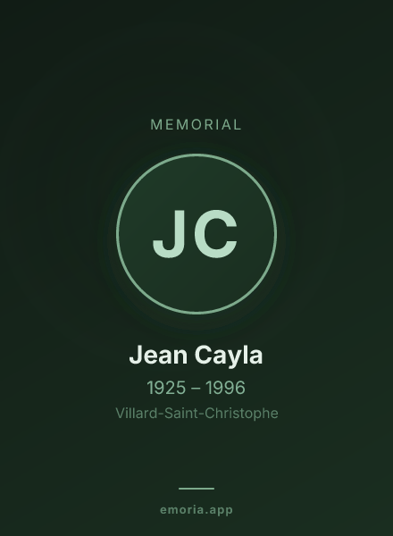 Memorial portrait of Jean Cayla