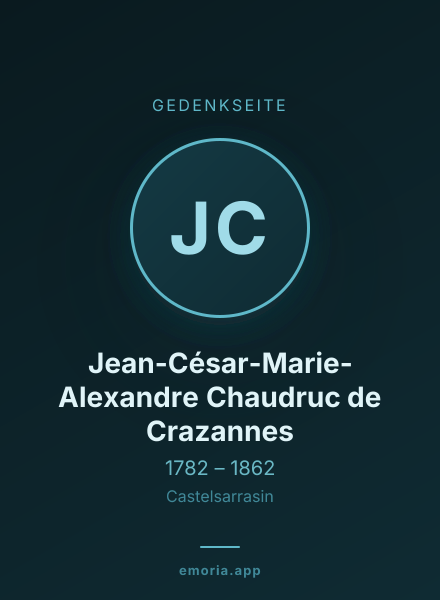Gedenkportrait von Jean-César-Marie-Alexandre Chaudruc de Crazannes