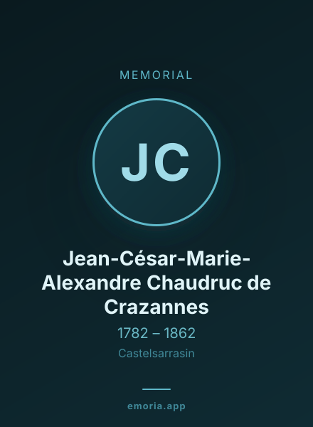 Memorial portrait of Jean-César-Marie-Alexandre Chaudruc de Crazannes
