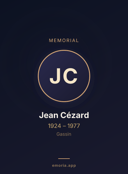 Memorial portrait of Jean Cézard