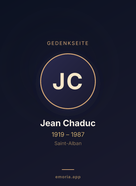 Gedenkportrait von Jean Chaduc
