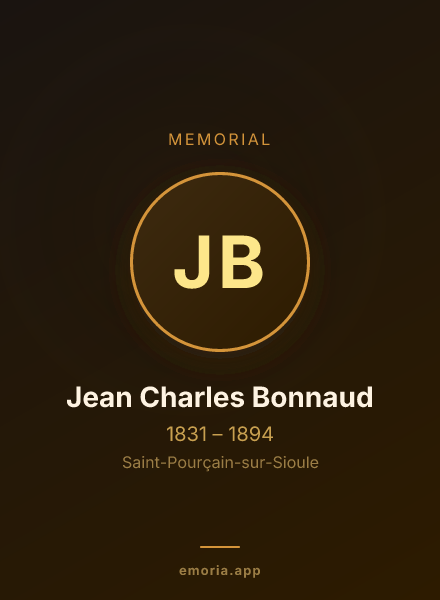 Memorial portrait of Jean Charles Bonnaud