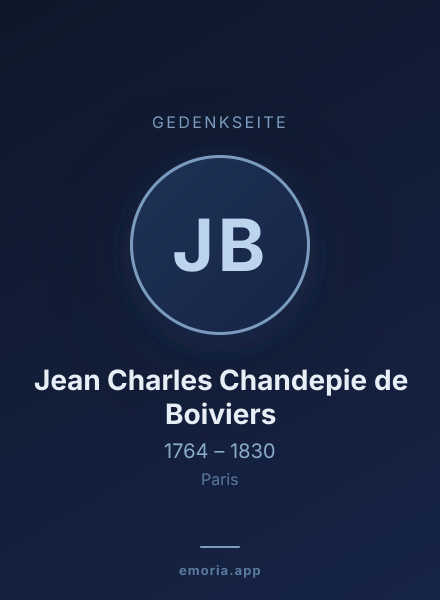 Gedenkportrait von Jean Charles Chandepie de Boiviers
