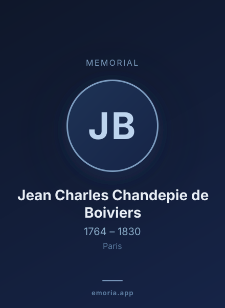 Memorial portrait of Jean Charles Chandepie de Boiviers