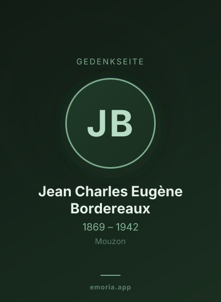 Gedenkportrait von Jean Charles Eugène Bordereaux