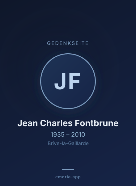 Gedenkportrait von Jean Charles Fontbrune