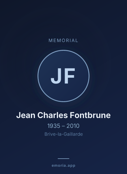 Memorial portrait of Jean Charles Fontbrune