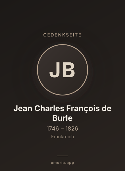 Gedenkportrait von Jean Charles François de Burle