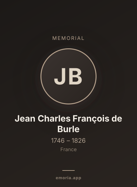 Memorial portrait of Jean Charles François de Burle