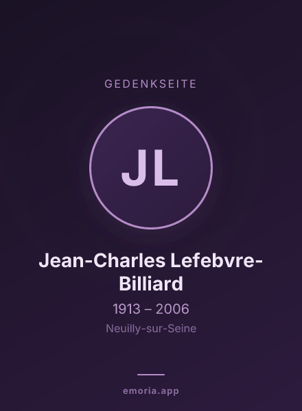 Gedenkportrait von Jean-Charles Lefebvre-Billiard