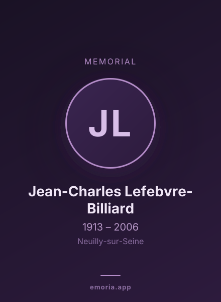 Memorial portrait of Jean-Charles Lefebvre-Billiard