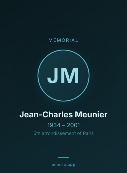 Memorial portrait of Jean-Charles Meunier