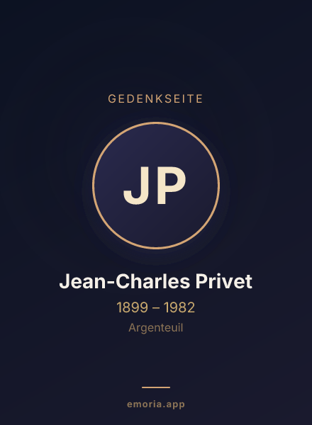 Gedenkportrait von Jean-Charles Privet