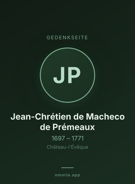 Gedenkportrait von Jean-Chrétien de Macheco de Prémeaux